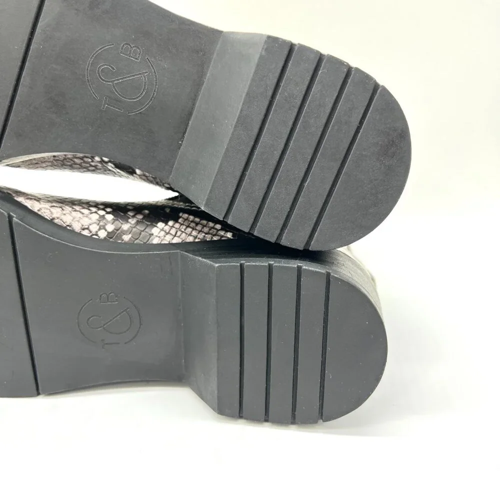 Treasure And Bond Size 6 6M Black White Snakeskin Ankle Boots‎ Booties Shoes